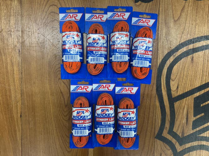 7 Pack - A & R Waxed Laces-Cloth Orange 72”