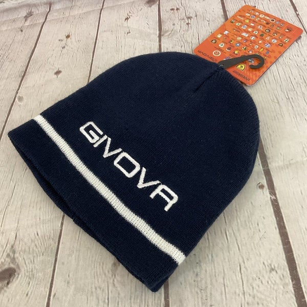 GIVOVA ACC05 Youth's ZUCCOTTO 100% Acrylic Beanie Navy Blue White OSFM
