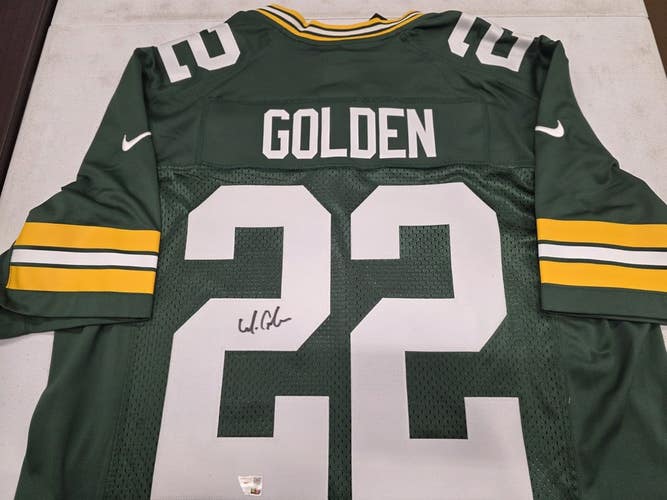 Green Bay Packers MATTHEW GOLDEN Signed Auto Autograph Football Jersey Green COA