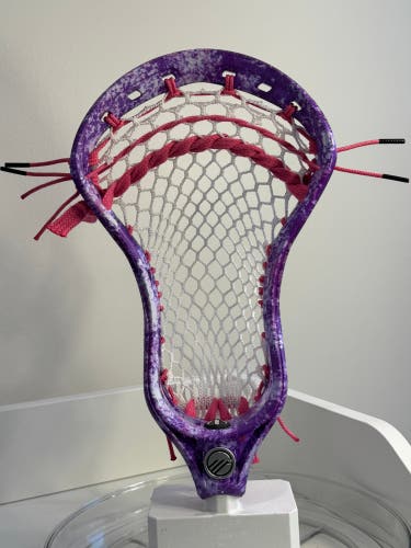 Maverik Tactik 3 Strung Head (New) Custom Marbled and Strung, Purple, Pink & White Marbling