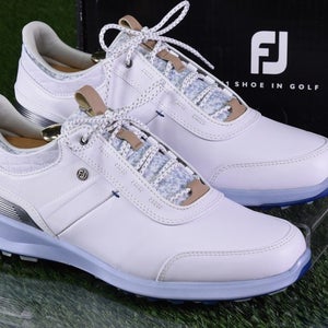 FOOTJOY STRATOS SPIKELESS LUXURY WHITE GOLF SHOES - WOMEN'S 11 M ~ NEW WITH BOX!