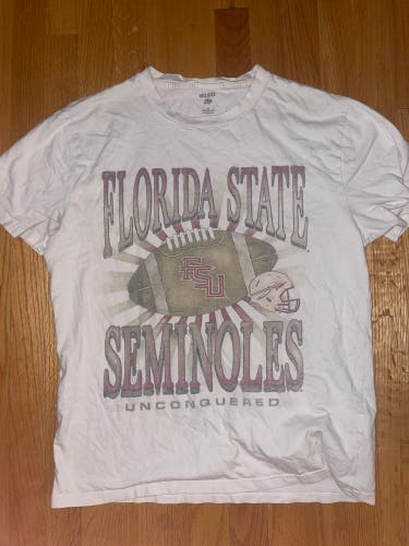 Men’s Medium White Florida State Seminoles National Champions Shirt (Used)