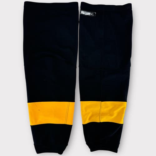 Pro Stock Used CCM Large, XL Wilkes-Barre/Scranton Penguins 20-22 Alternate Black Hockey Socks