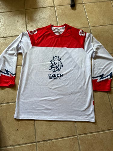 Pastrnak 88 Czech Republic White Large Men's Jersey (Used)