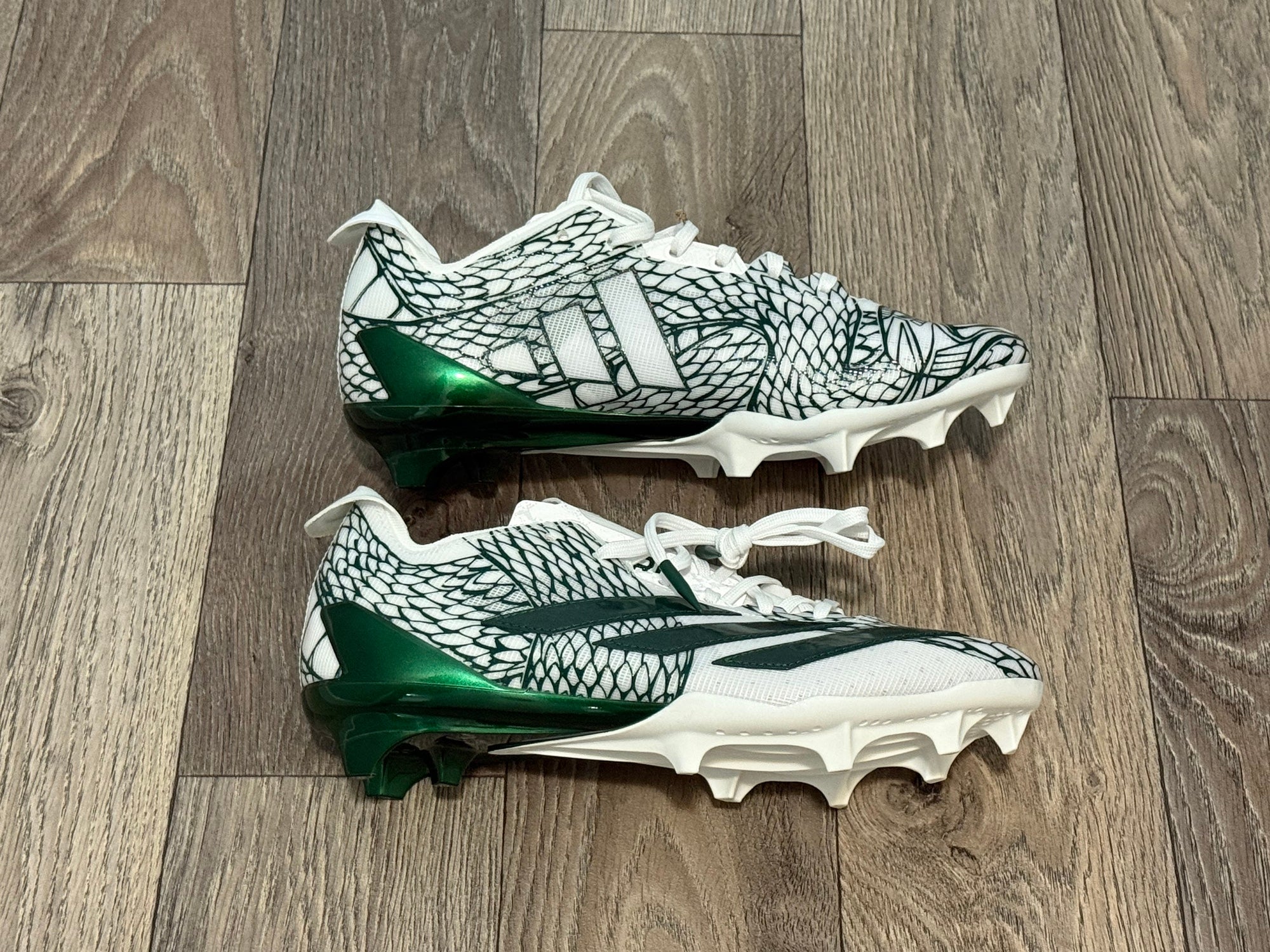 Adidas Adizero Electric II Football Shoes Cleats Green White IH8568 Men\'s Sz 9 Adidas Adizero Electric Exotic Speed Football Cleats Green  main image 2