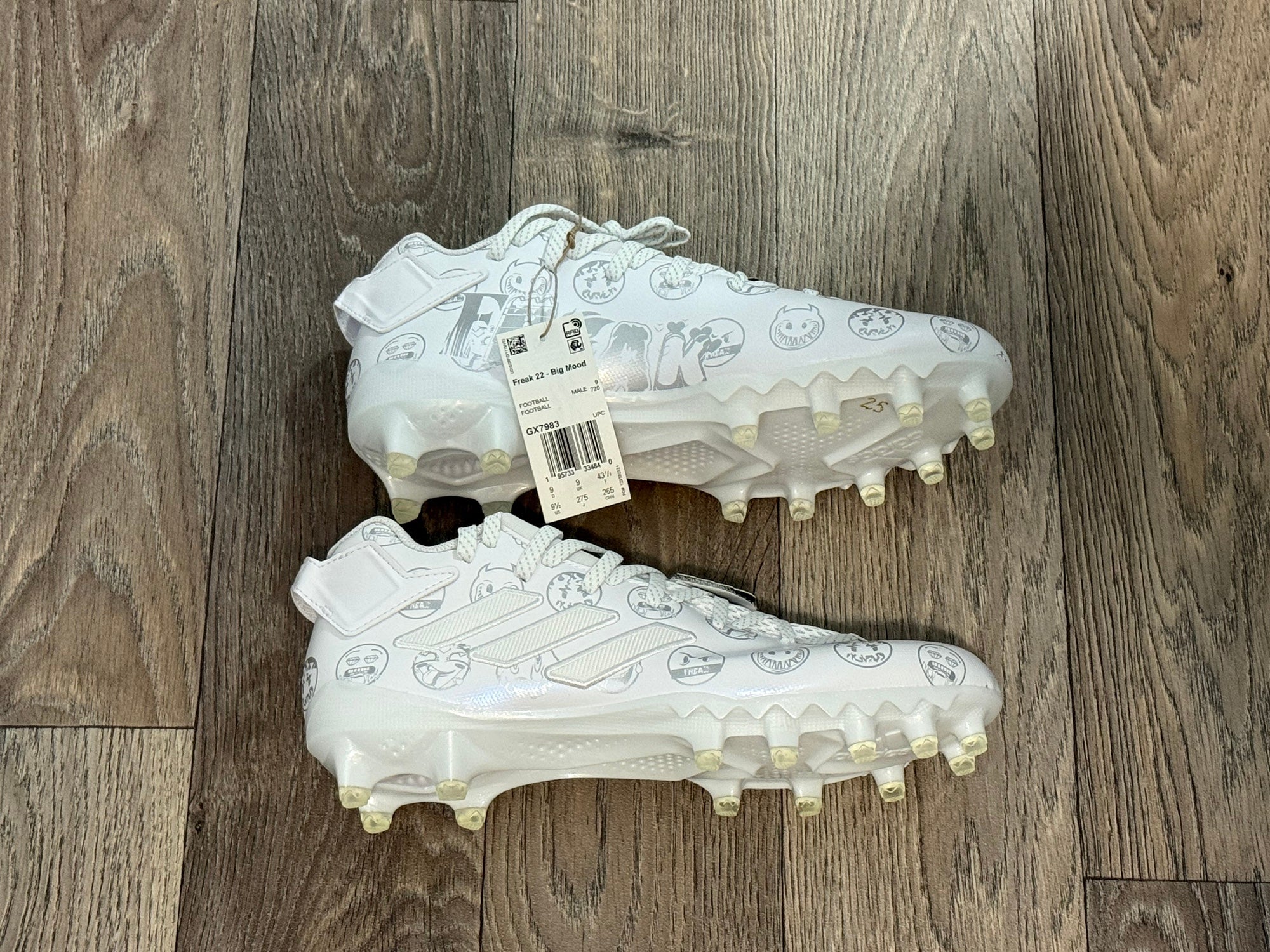 NEW Adidas Freak 22 Big Mood Football Cleats White Silver GX7983 Men\'s Size 9 Adidas Freak 22 Big Mood Football Cleats | Mercari main image 3