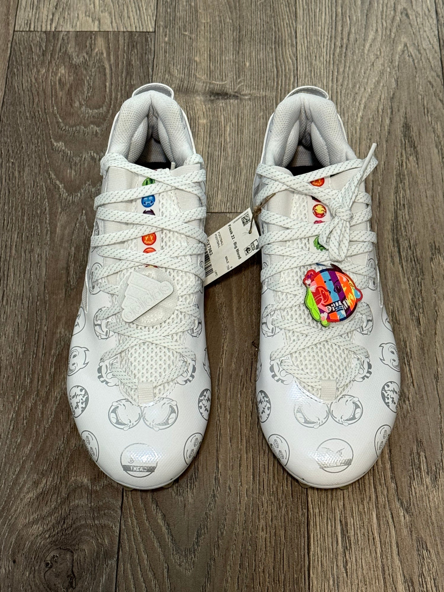 NEW Adidas Freak 22 Big Mood Football Cleats White Silver GX7983 Men\'s Size 9 Adidas Freak 22 Big Mood Football Cleats | Mercari main image 2