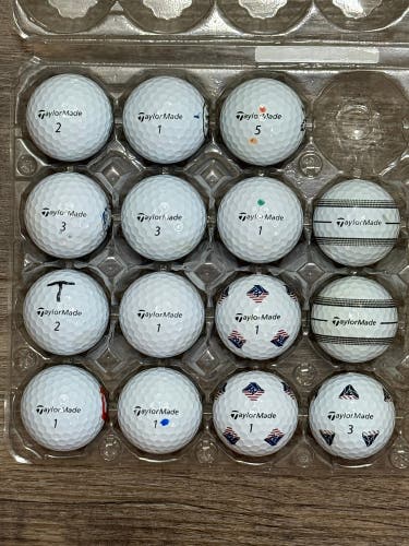 15 TaylorMade TP5 Golf Balls - 5A Mint Condition, Pix and Stripe Designs