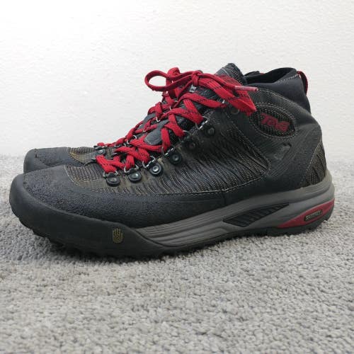 Teva Forge Pro Mid Mens Size 9.5 Hiking Boots Black Red Shoes Lace Up