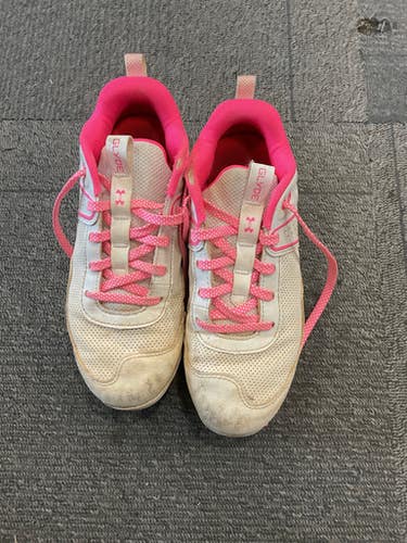 Used Under Armour GLYDE BB/SB Cleats White Junior 04 11614-S000219599