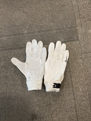 Used Nike LINEMAN GLOVES FB Gloves White MD 11614-S000219698
