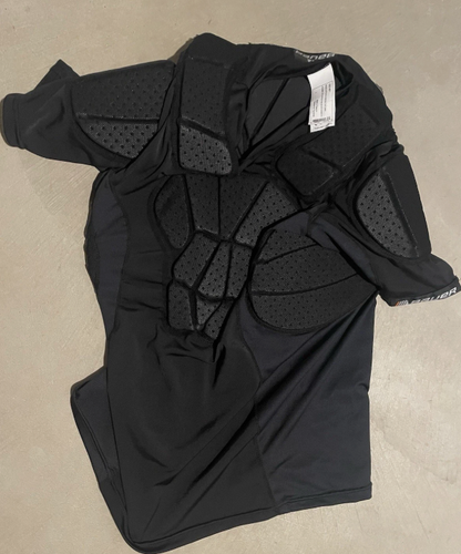 Bauer Men's Hockey Padded Shirt Compression Base Layer Referee Size Large Black