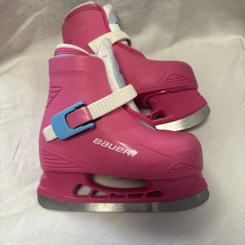 Girls Junior Size 8/9 Bauer Lil Angel Ice Hockey Skates. Pink. Excellent Cond