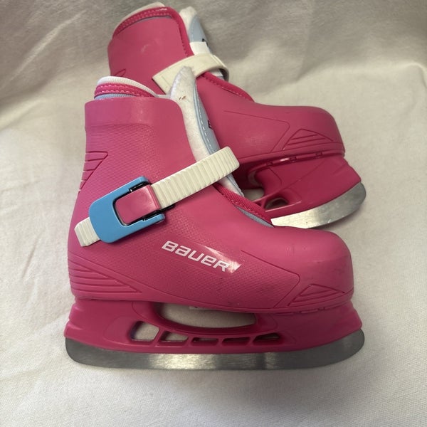 Girls Junior Size 8/9 Bauer Lil Angel Ice Hockey Skates. Pink. Excellent Cond