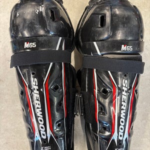 Used Sher-wood M65 Junior Shin Guards Black 12" 11858-S000078313