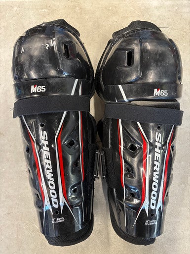 Used Sher-wood M65 Junior Shin Guards Black 12" 11858-S000078313