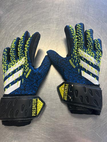 Used Adidas PREDATOR Soccer Goalie Gloves Navy Blue 8 11868-S000064725