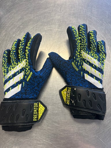 Used Adidas PREDATOR Soccer Goalie Gloves Navy Blue 8 11868-S000064725