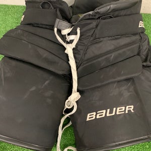 Black Senior Large Bauer Pro Hockey Goalie Pants (Used)