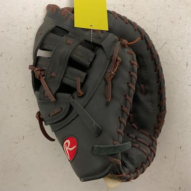 Used Rawlings Gamers GSBFBM RH Throw Fastpitch 1st Base Gloves Black 12 1/2" 11855-S000189741