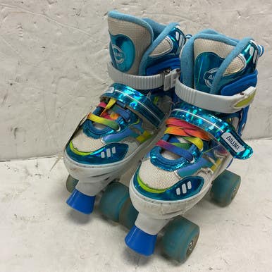 Used AILUKI Child Roller Quad Skates Sky Blue Adjustable 1-3 11855-S000189727