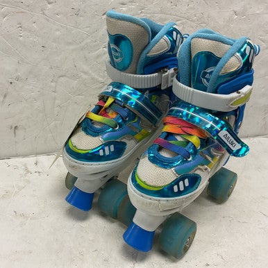 Used AILUKI Child Roller Quad Skates Sky Blue Adjustable 1-3 11855-S000189727