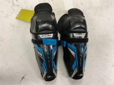 Used Bauer VOLT Youth Shin Guards Black And Carolina Blue 9" 11855-S000189726