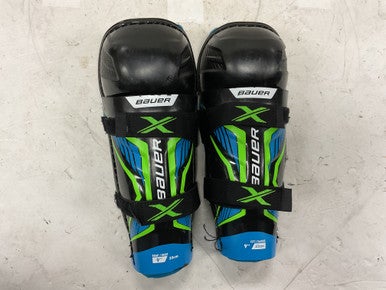 Used Bauer X Youth Shin Guards Black And Royal Blue 9" 11855-S000189718