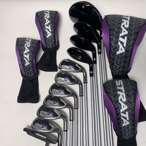 Callaway Strata Ultimate Ladies Club Set Driver 3W 4H-5H 6-PW+SW Putter RH HC