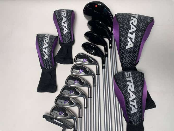 Callaway Strata Ultimate Ladies Club Set Driver 3W 4H-5H 6-PW+SW Putter RH HC
