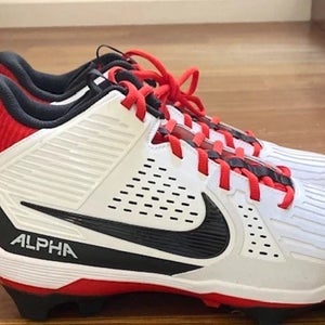 Nike Alpha Menace Strong Mens Football Cleats II5139-102 White/Red/Black Size 10.5