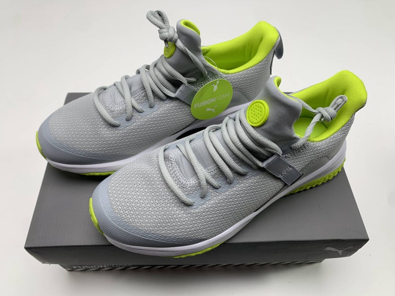 Puma Fusion EVO Jr Golf Shoes High Rise Gray Limepunch Youth SZ 7C (195101 02)