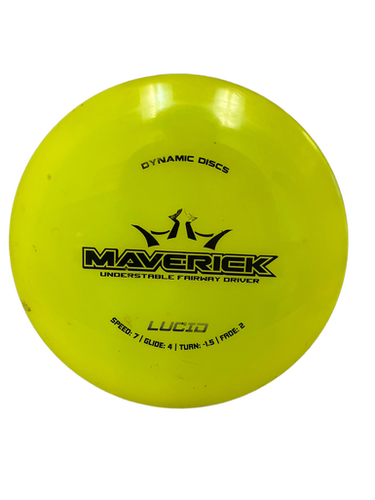 Used Dynamic Discs LUCID MAVERICK Disc Golf Driver Yellow 173g 11692-S000140062