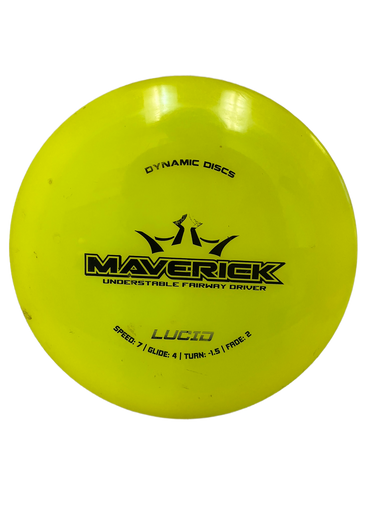 Used Dynamic Discs LUCID MAVERICK Disc Golf Driver Yellow 173g 11692-S000140062
