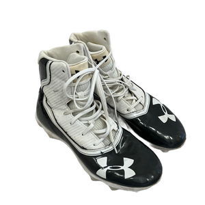 Used Under Armour HIGHLIGHT Adult FB Cleats Black And White Senior 9.5 11692-S000140085