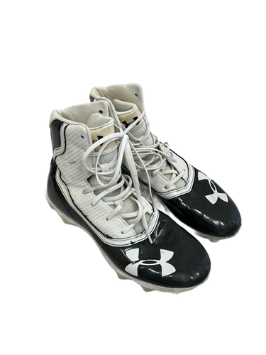 Used Under Armour HIGHLIGHT Adult FB Cleats Black And White Senior 9.5 11692-S000140085