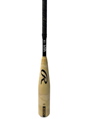Used Rawlings ICON USA BB/SB USA 2 5/8 Bat Black And Tan 27" 11835-S000197592