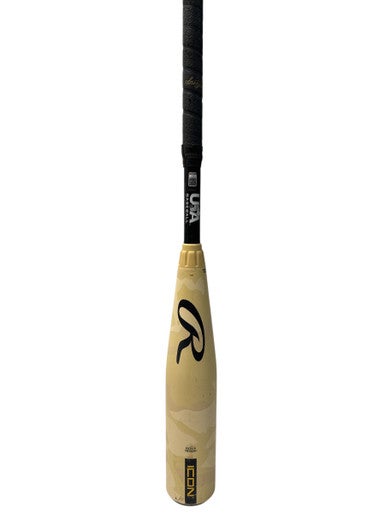 Used Rawlings ICON USA BB/SB USA 2 5/8 Bat Black And Tan 27" 11835-S000197592