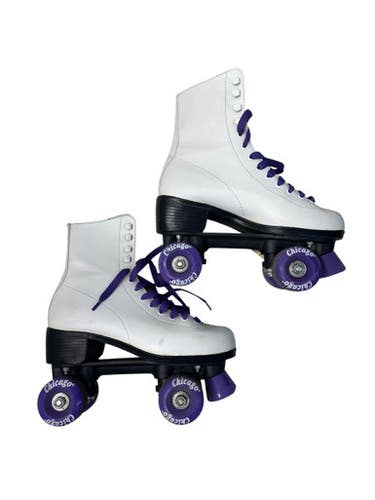 Used Chicago QUAD Senior Roller Quad Skates White Senior 7 11835-S000197507