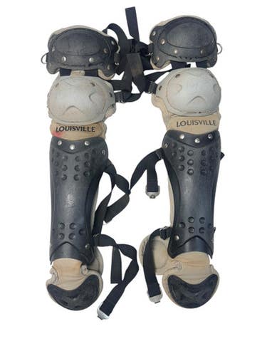 Used Louisville Slugger SERIES 5 SHIN Catchers Leg Guards Black Youth 11835-S000195071