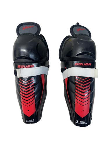 Used Bauer LIL SPORT Youth Shin Guards Black 9" 11835-S000197328