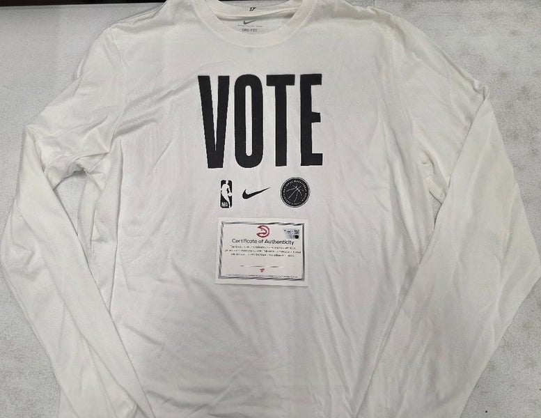 Atlanta Hawks Player Issued 2024/25 "Vote" L/S Warm Up Shirt w/COA