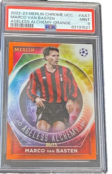 Marco Van Basten 2022-23 Orange Topps Merlin Chrome SP AA7 Ageless Alchemy PSA 9