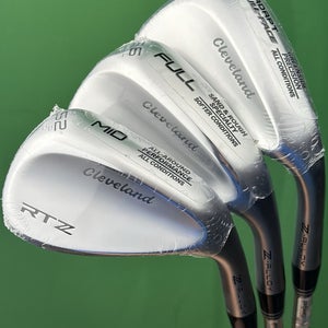 NEW Cleveland RTZ Tour Satin Wedge Set 52-10*, 56-12*, 60-08* Steel GW, SW, LW