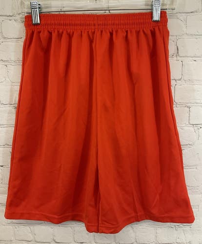 Alleson Athletics 80185 Youth's 100% Polyester Athletic Shorts Orange Large