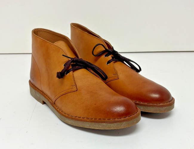Clarks Light Brown Leather Gum Sole 2-Hole Desert Boots US Men's 13 EU 47 NEW