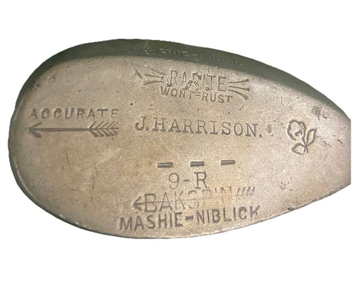 Accurate Mashie-Niblick 9-R DEEP GROOVE BAKSPIN Iron Harrison McGregor Hickory