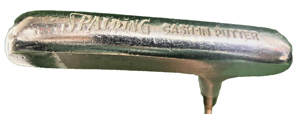 Spalding Cash-In Blade Putter 9-Step Steel 35" RH Good Vintage Leather Wrap Grip