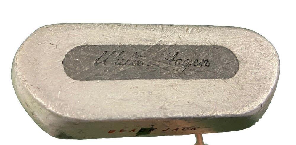 Walter Hagen Black Jack Putter Steel 34" Good Vintage Leather Pistol Grip RH