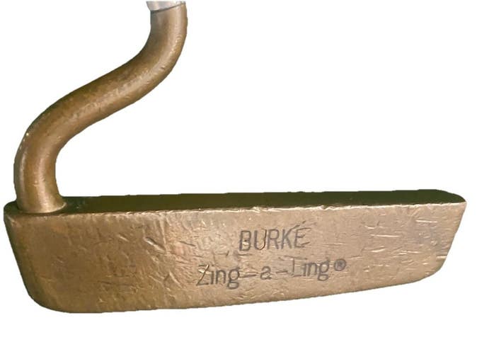 Burke Golf Zing-A-Ling Gooseneck Blade RH Putter 36" Vintage Grip Nice Rare Club